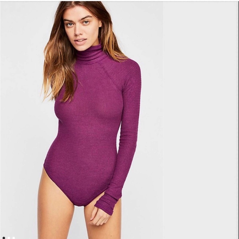 NWT Free People All You Want Bodysuit in Violet Size Small